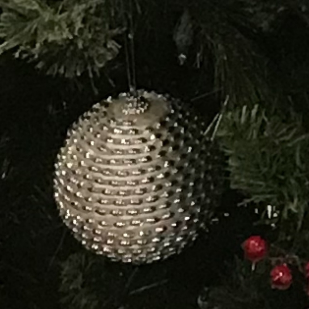 Pier 1 Silver and White Holiday Ornaments set of 6 - Picture 8 of 8